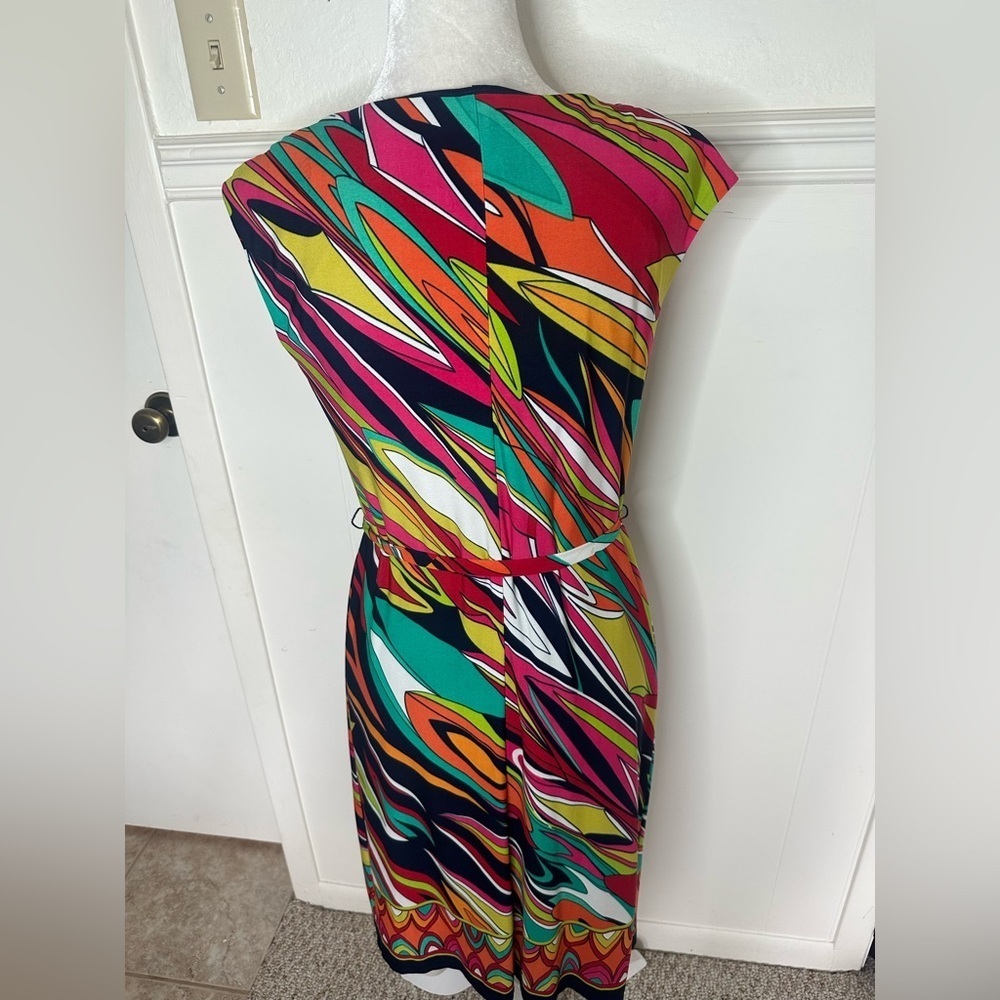 Cleo Multicolor Abstract Print Women's Dress size 6 - Picture 2 of 8